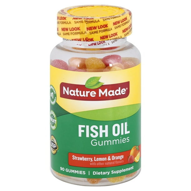 Nature Made Fish Oil Omega3 Adult Gummies, Orange, Lemon, & Strawberry