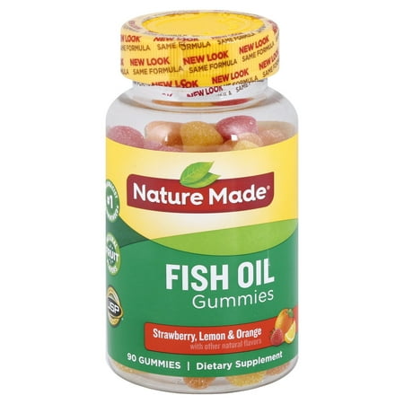 Nature Made Fish Oil Omega-3 Adult Gummies, Orange, Lemon, & Strawberry, 90