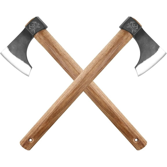 THRWCLUB Tomahawk Axe Set, 1065 High Carbon Steel with Hickory Handle, Ideal for Camping, Chopping & Outdoor Recreation
