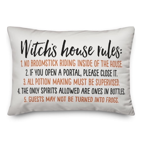 Creative Products Witch House Rules 14x20 Indoor / Outdoor Pillow
