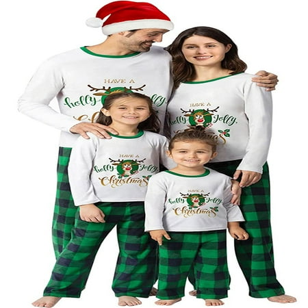 

Lightweight Elk Letter Print Long Sleeve Family Matching Pajama Unisex Sleepwear Sets My 1st Christmas