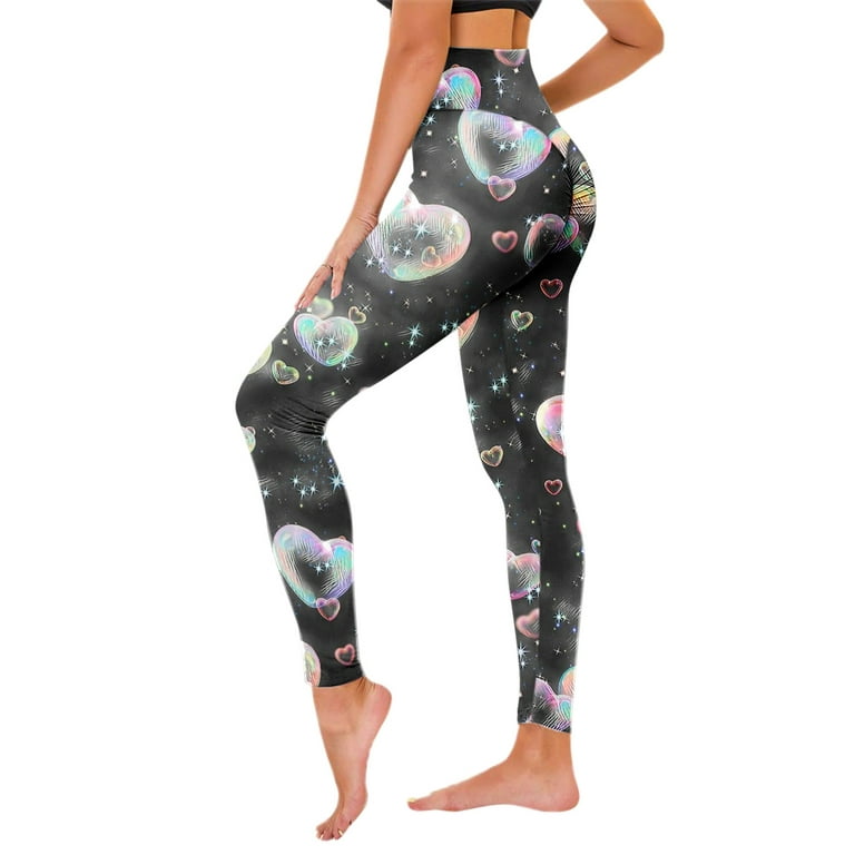 Huaai Women's Print Yoga Pants Tummy Control Booty Leggings Ny