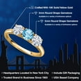 thumbnail image 2 of Gem Stone King 10K Yellow Gold Swiss Blue Topaz and White Moissanite Engagement Ring for Women | 1.65 Cttw | Round 5MM | Gemstone November Birthstone | Size 6, 2 of 7