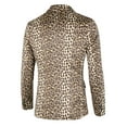 thumbnail image 3 of INSPIRE CHIC Men's Party Blazer Animal Print Notched Lapel Lightweight Suit Jacket L Brown, 3 of 8