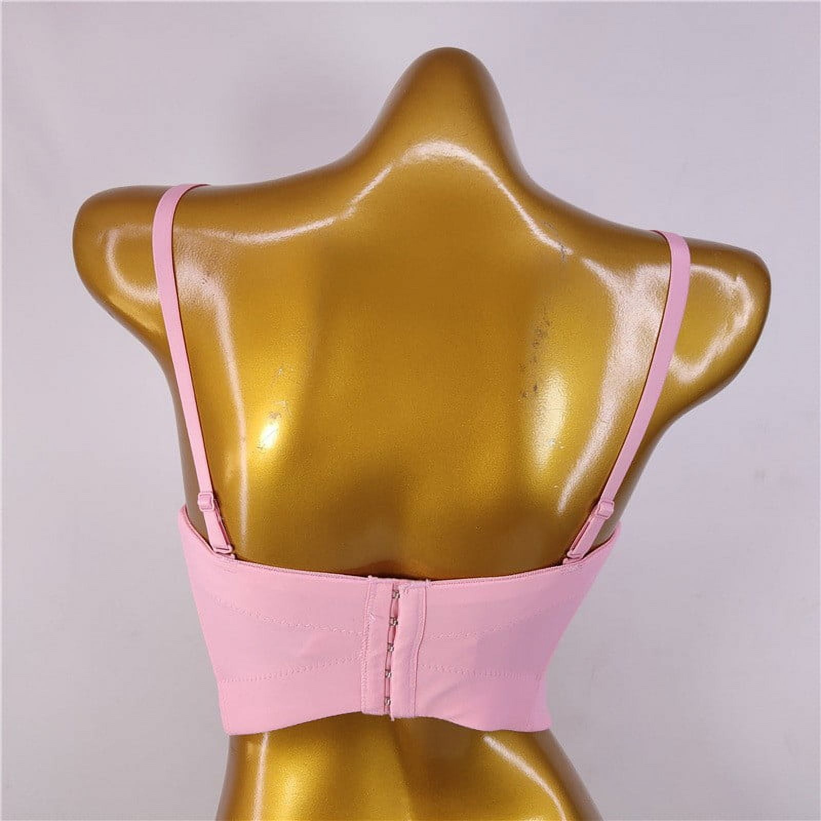 Open Back Bra Solid Small Sling Detachable Shoulder Strap Bridesmaid Dancer Body Shaping Chest Wrapping Clear Organizer Tan Mesh Shirt Women Hot Bodysuit Sheer Mesh Tunic Flowing Crop Tops for Women - image 5