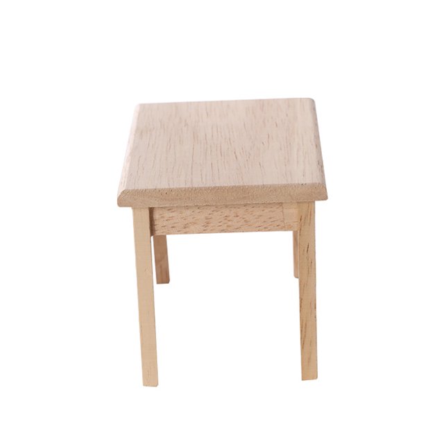 Mesa de comedor en miniatura de roble a escala 1:12, mesa con silla, juego de comida para casa de muñecas, accesorios para casa de muñecas