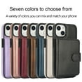 thumbnail image 5 of Decase for iPhone 13 Flip PU Leather Back Cover with 2-in-1 Detachable Magnetic Wallet with 5 Card Slots Compatible Mag-Safe and RFlD Blocking Kickstand and Wireless Charging,Brown, 5 of 5