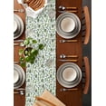 thumbnail image 2 of ERUNPONLY Green Leaves Table Runner - 72 Inch Long Pastoral Rustic Botanical Plant Watercolor Cotton and Linen Blended Dress Scarves Farmhouse Table Runner for Kitchen Dining, Coffee Table, 14"x72", 2 of 8