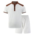 thumbnail image 5 of CONFREE Mens 2 Peice Shorts Sets Casual Men's Summer Outfits Set Patchwork Color Tshirts Shorts Athletic Track Suits for Men, 5 of 5