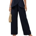 thumbnail image 6 of Purcolt Women's 2 Piece Elegant Wrap Asymmetrical Top and Wide Leg Pants Summer Casual Outfits Matching Sets for Vacation Travel, 6 of 7
