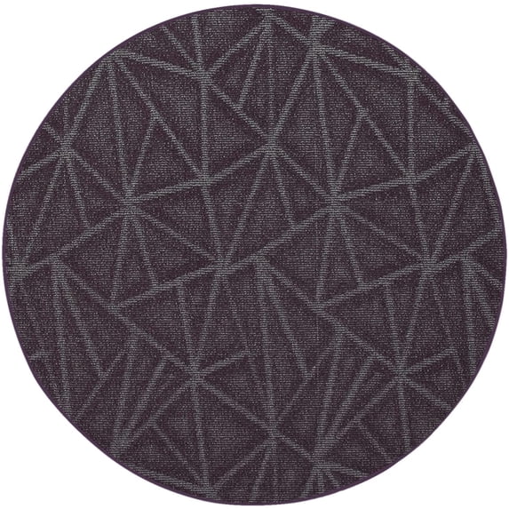 Indoor Outdoor custom size area rugs made in USA pattern Geometrical comes in Ten colors and Nine shapes rectangular,round,square,runners,oval,hexagon,octagon,half round - Purple, 3' Round Area Rugs