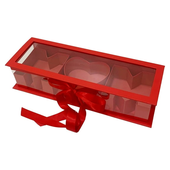 deevoka Mom Empty Flower Box Floral Packaging for Anniversary DIY Decor Red