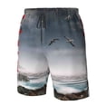 thumbnail image 6 of Uemuo 3d Lighthouse in the Surf Pattern Men's Swim Trunks Hawaiian Beach Bathing Suit Swimsuits Beach Quick-Dry Shorts with Pockets-Medium, 6 of 9