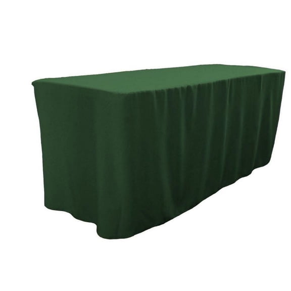 4' ft. Fitted Polyester Table Cover Trade show Booth Dj Tablecloth Hunter Green"