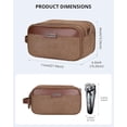thumbnail image 4 of WITZMAN Canvas Toiletry Bag for Men Large Capacity Hanging Dopp Kit for Men Leather Toiletries Water-Resistant Bathroom Bag(A8002 Brown), 4 of 9
