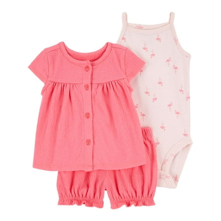 Carter'S Child Of Mine Baby Girl Outfit Set, 3-Piece, Sizes 0/3-24 Months