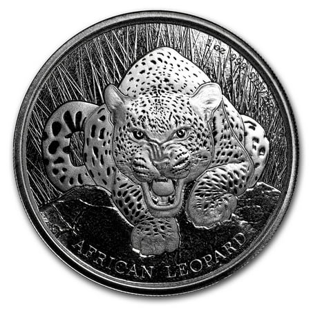 2017 Republic of Ghana 5 Cedi 1 oz Silver African Leopard BU