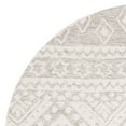 thumbnail image 4 of SAFAVIEH Micro-Loop Regis Geometric Aztec Wool Area Rug, Beige/Ivory, 5' x 5' Round, 4 of 6