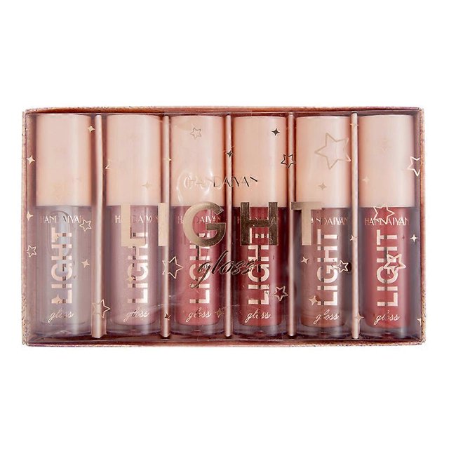 Kit de 6 bases de brillo labial de colores claros, lápiz labial hidratante, maquillaje de larga duración