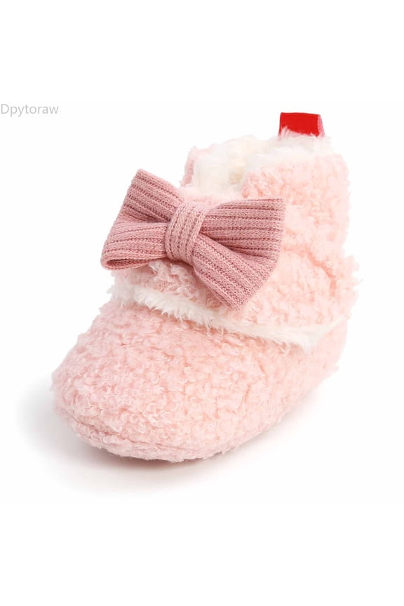 Cute Baby Booties With Bow Soft Warm Sneakers For Infants Perfect For Autumn And Winter Walking Cozy And Comfortable Footwear For Toddlers Soft Sole Infant Shoes Size 4