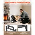 thumbnail image 4 of Dranite 1.5 Ft Indoor Firewood Rack with Canvas Carrier, 40LB Capacity Heavy-Duty Steel Log Holder Stand for Fireplace, Hearth, Patio, 4 of 6
