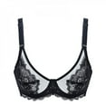 thumbnail image 1 of Spdoo WEIXINBUY Ultra Thin Lace Embroidery Sexy Transparent Bra Soft Underwired Push Up Breathable Casual Bralette, 1 of 6