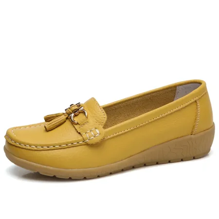 

Women‘s Metal Decor Flats Shoes Non Slip Lightweight Slip On Shoes Soft Sole Wedge Walking Shoes