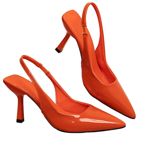 CHICVOMEY Women Kitten Heels Pointed Toe Slip-Resistant Adjustable Slingback Strap Comfortable 3.55in Sexy Womens Heels for Party Banquet Stage Daily