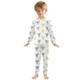 thumbnail image 3 of joogoo Bow Pattern Pajamas Set Long Sleeve Soft Cotton Sleepwear 2 Piece 24M, 3 of 7