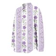 thumbnail image 7 of Endives Women's Button Down Shirt Floral Print Relaxed Fit Long Sleeved Shirt Outerwear Spring Summer Outfit Purple, 7 of 7