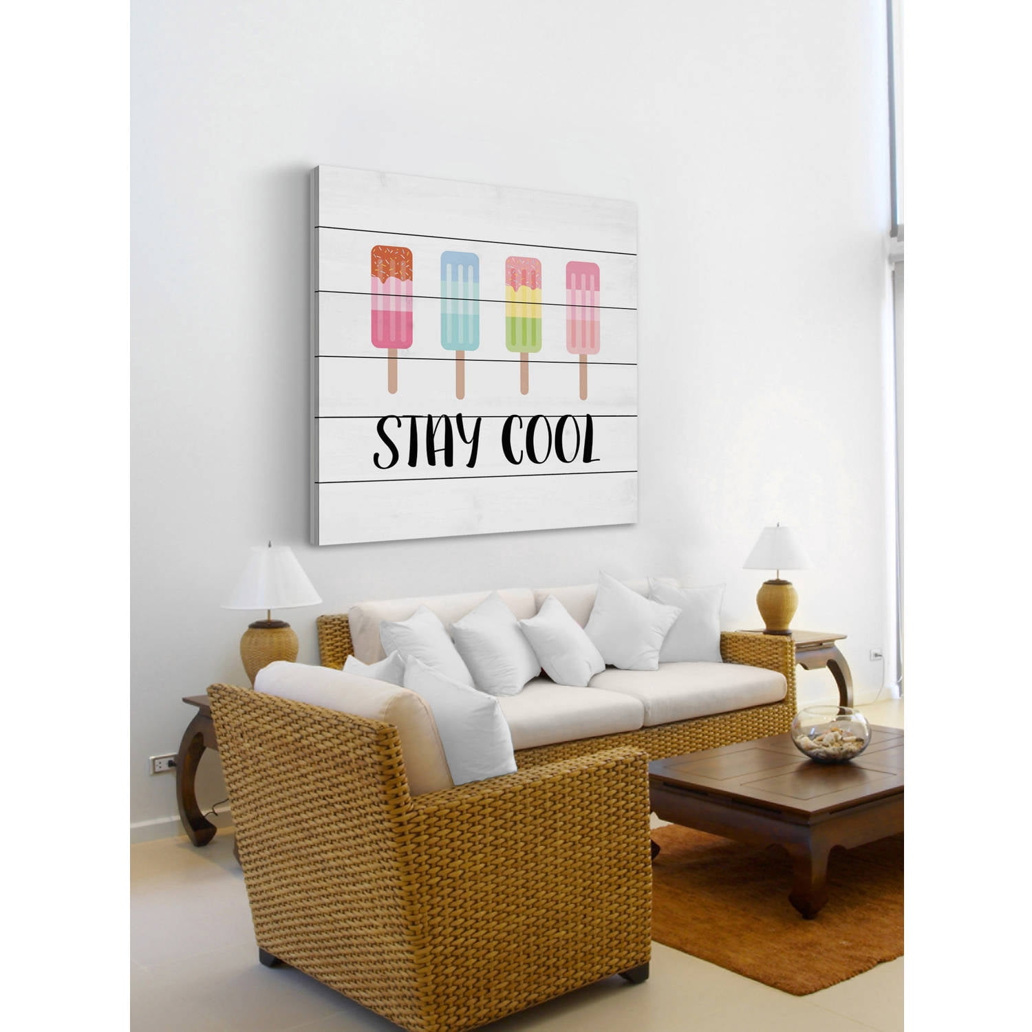 Marmont Hill "Stay Cool" by Diana Alcala Painting Print on White Wood