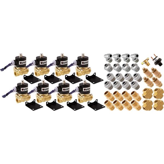 Vixen Air 1/2" NPT Air Ride Suspension High Flow Electric Air Valves/Solenoids 210 PSI Four Corners with Fittings VXK1204