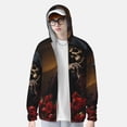 thumbnail image 3 of Picia Elegant Rose Skull Women's Men's UPF 50+ Sun Protection Hoodie Shirt Long Sleeve SPF Fishing Outdoor UV Hiking Lightweight Shirts-3X-Large, 3 of 9