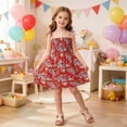 thumbnail image 4 of ATORRE Toddler Girls Dresses Summer Stylish Cute Floral Backless Sundress for Beach Vacation,Girl's Halter Dress Multicolor F 1-2 Years, 4 of 9