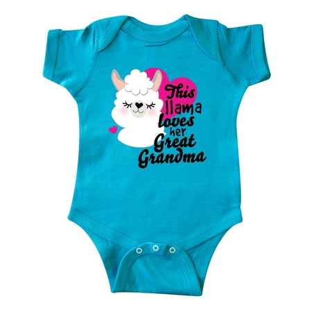 

Inktastic Valentines Day This Llama Loves Her Great Grandma Gift Baby Girl Bodysuit