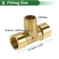 thumbnail image 2 of Unique Bargains Brass Pipe Fitting 3/8"Female x 3/8"Male x 3/8"Female Branch Tee Pipe Connector 2.03" 2 Pcs, 2 of 7
