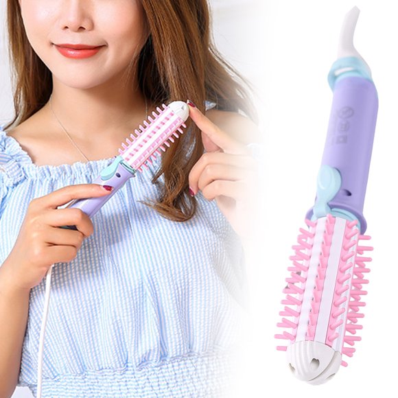 Fer à Friser Électrique, Fer à Friser, Fer à Lisser de Voyage, Fer à Friser en Céramique, Brosse Chaude, Violet