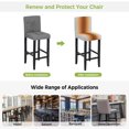 thumbnail image 5 of Dark Brown Grey Ombre Bar Stool Cover Set of 4, Modern Abstract Art Gradient Stretch Bar Chair Cover, Removable Washable Pub Counter Stool Chair Slipcover for Kitchen Dining Room Pub Cafe, 5 of 9