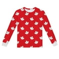 thumbnail image 4 of AQUARIVE Ensembles d'Été Confortables pour Enfants Garçons et Filles, Manches Longues, Imprimé Feuille d'Érable, Col Rond, Rouge 4-5 T, 4 of 4