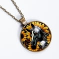 thumbnail image 2 of Sunflower Unicorn Necklace Personalized Custom Photo Round Pendant Adjustable Stainless Steel Necklaces with Gift Box for Men Women Mothers Valentine's Jewelry Gift, 2 of 6
