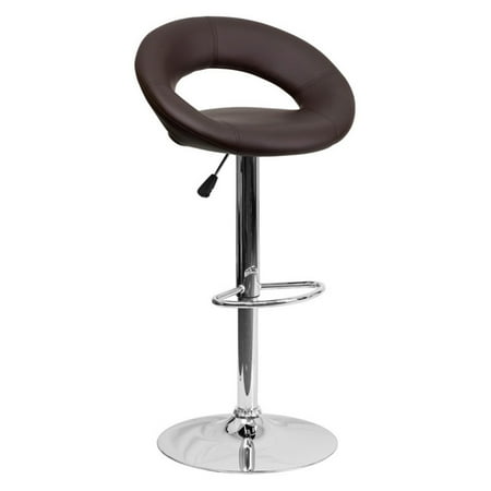 Emerald Green Bar Stools Flash Furniture Contemporary Vinyl Rounded Back Adjustable Height Barstool with Chrome Base, Multiple Colors ()