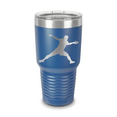 

Table Tennis Tumbler 30 oz - Laser Engraved w/ Clear Lid - Stainless Steel - Vacuum Insulated - Double Walled - Travel Mug - ping pong whiff-whaff olympic collegiant - Blue