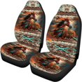 thumbnail image 5 of Pzuqiu Car Seat Covers Full Set Softy Polyester, Compatible with Front Seats Sedan Seats, for Trucks Cars, Southwestern Horse Print, 5 of 10