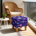 thumbnail image 4 of SCRAWLGOD Shining Jellyfish Print Violet Footstool Cover, Removable Square Slipcover with Elastic Bottom Breathable Foot Stool Protection Universal Fit for Most Footrest Sofa, 4 of 7