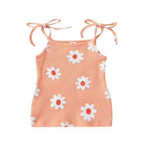 xiaxaixu Kids Baby Girl Summer Dress, Casual Sleeveless Tie Shoulder Floral  Print Beach Dress 