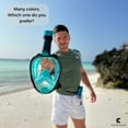 thumbnail image 3 of Full Face Snorkel Mask for Adults | CO2 Safe | Fullface Diving Mask from Khroom (Blue, from 5'7"), 3 of 7