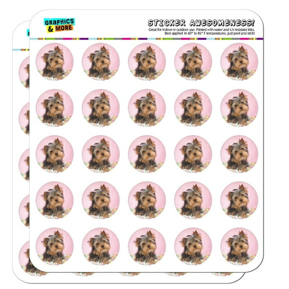 Yorkie Yorkshire Terrier Dog Candy Eggs Easter 1" Planner Calendar Scrapbooking Crafting Opaque Stickers