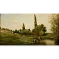 thumbnail image 2 of Charles François Daubigny 14x10 Gold Ornate Wood Frame and Double Matted Museum Art Print Titled - Landscape with Painter, 2 of 4