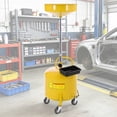 thumbnail image 4 of 8 Gallon Air Operated Oil Drain Container, Portable Fluid Fuel Transfer Tank with Wheels for Car, Truck & Garage, 4 of 7