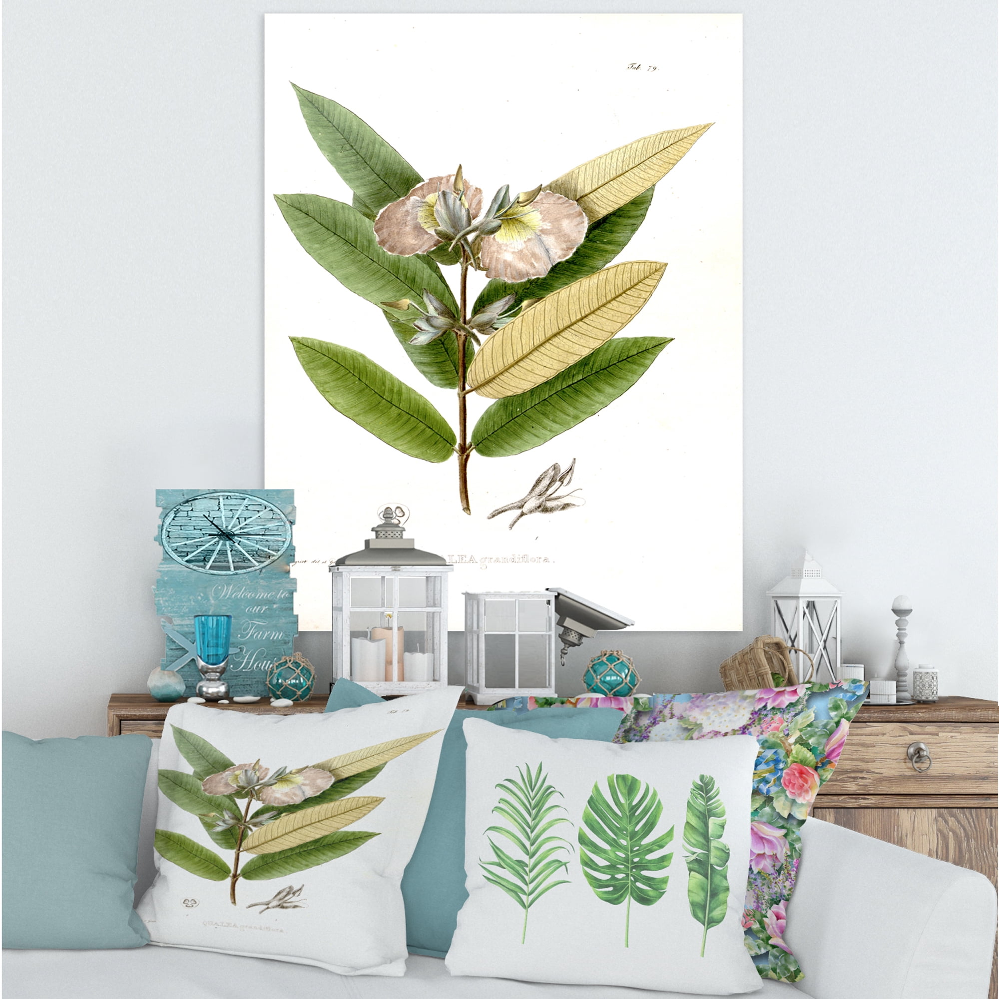 Designart ' Ancient Blossoming Flower II ' Traditional Canvas Wall Art Print